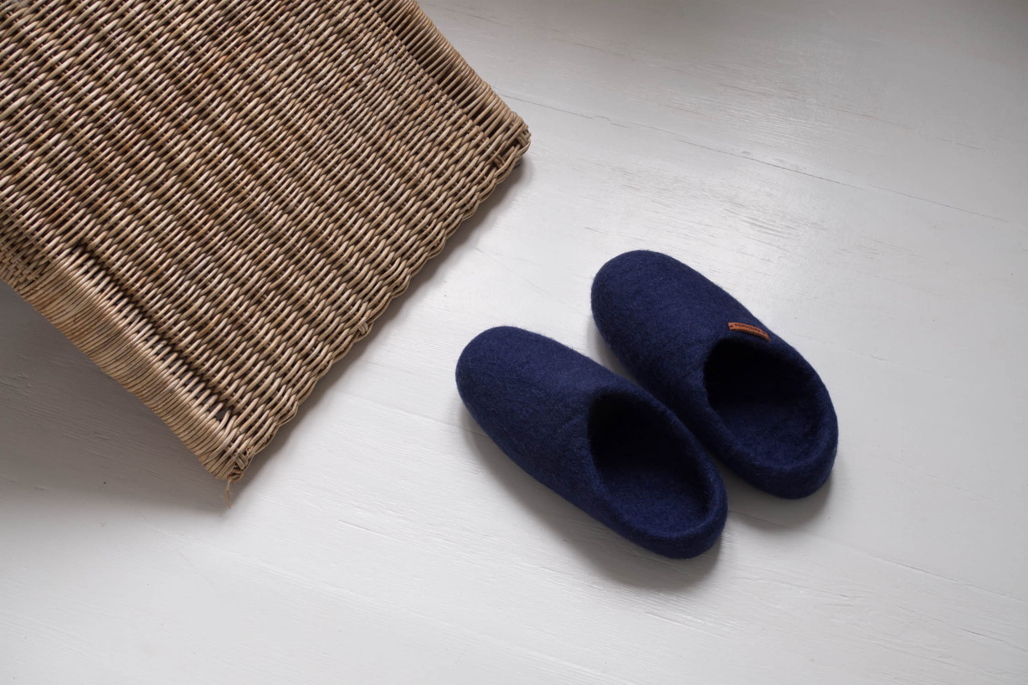 Paputy Granatowe - kapcie wełniane - obrazek 8