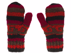 Rękawiczki z wełny bordowe