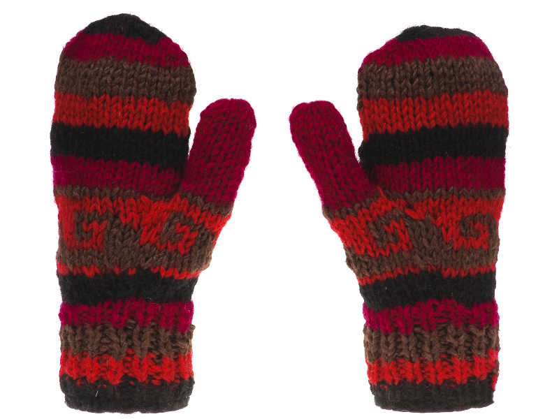 Rękawiczki z wełny bordowe
