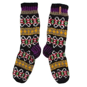 Długie wełniane skarpety kolorowe - Feltiness