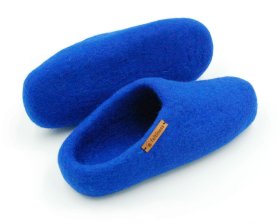 Paputy Niebieskie - kapcie wełniane