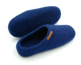 Paputy Granatowe - kapcie wełniane