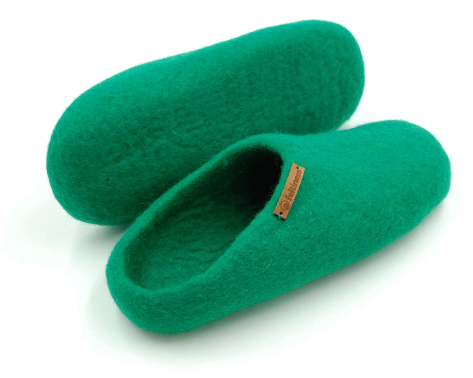 Paputy Zielone - kapcie wełniane