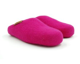 Alternative view of Paputy Różowe - kapcie filcowe z wełny