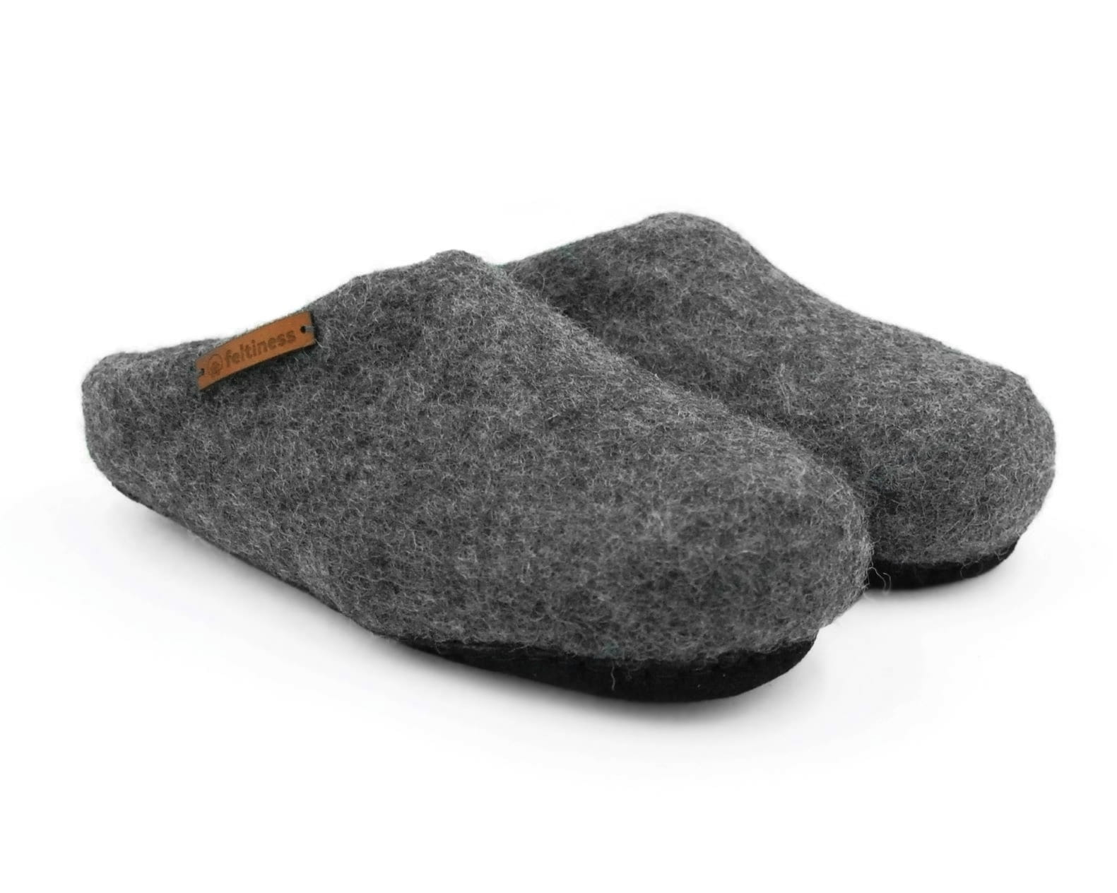 Paputy Natural Dark z podeszwą - kapcie wełniane - obrazek 2