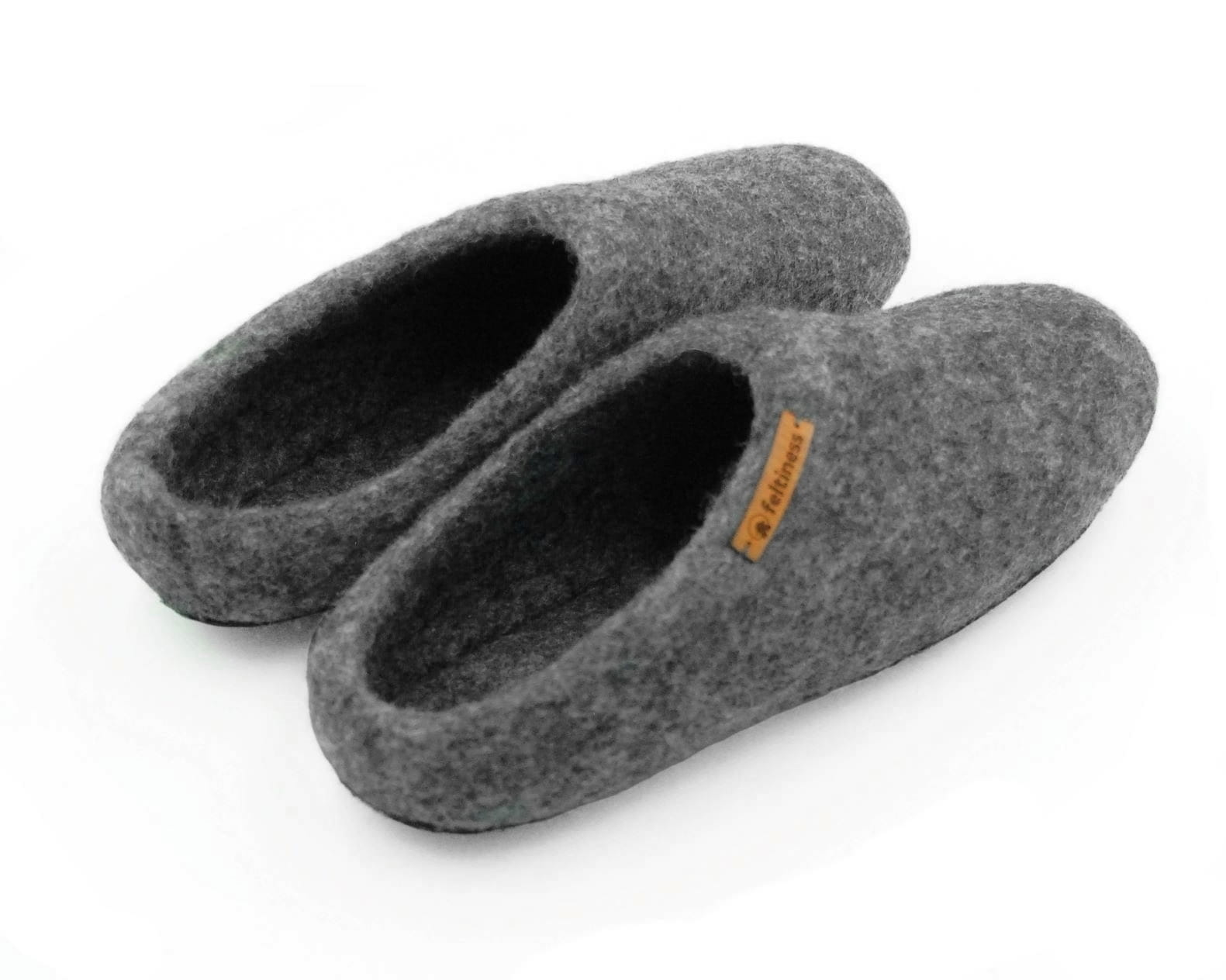 Paputy Natural Dark z podeszwą - kapcie wełniane - obrazek 3