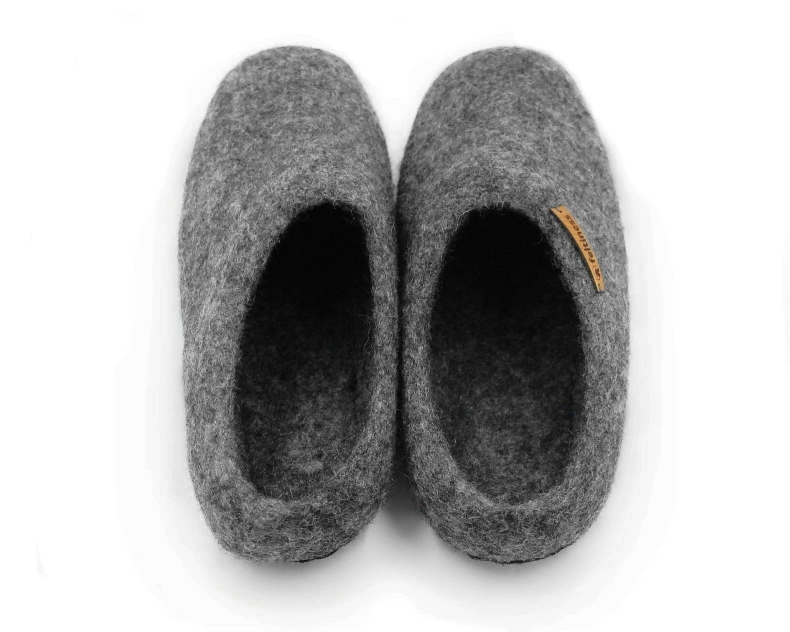 Paputy Natural Dark z podeszwą - kapcie wełniane - obrazek 4