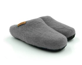 Alternative view of Paputy Popielate z podeszwą - papcie wełniane