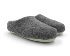 Alternative view of Paputy Dark z podeszwą kauczukową - papcie wełniane