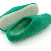 Paputy Zielone z podeszwą kauczukową - kapcie wełniane