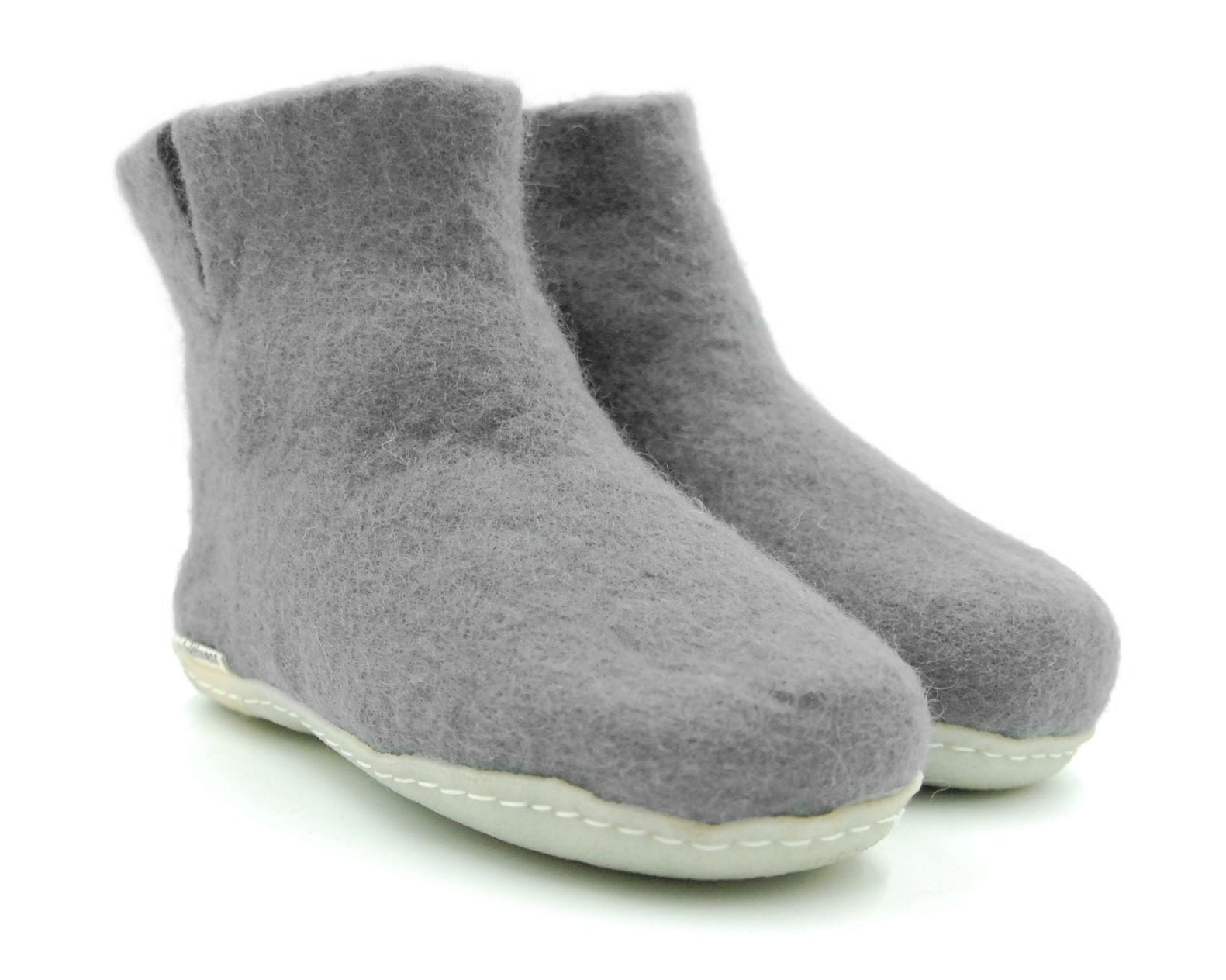 Bambosze Popielate - papcie wełniane - obrazek 2