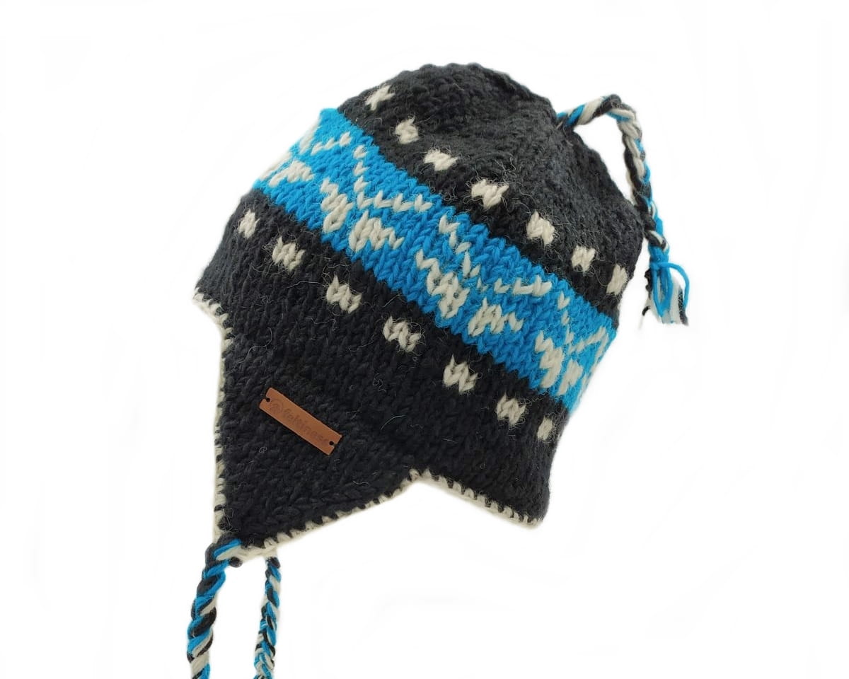 Czapka wełniana z nausznikami granatowa