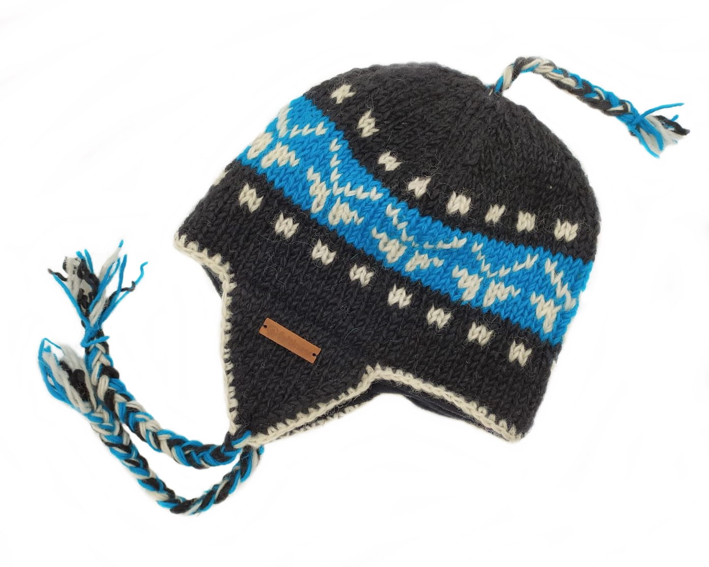 Czapka wełniana z nausznikami granatowa - obrazek 2