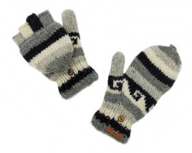 Rękawiczki wełniane z klapką
