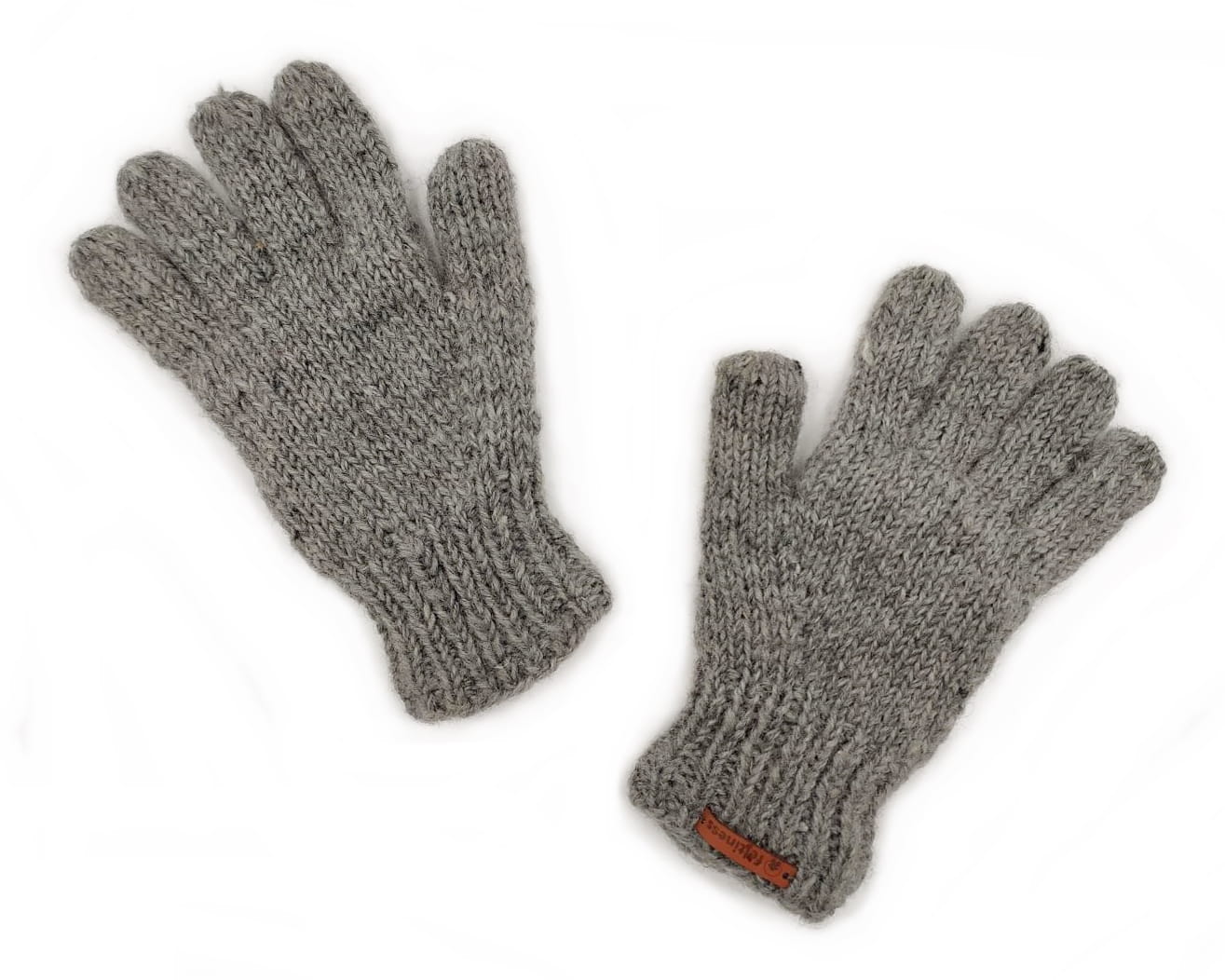 Rękawiczki z wełny popielate - obrazek 2