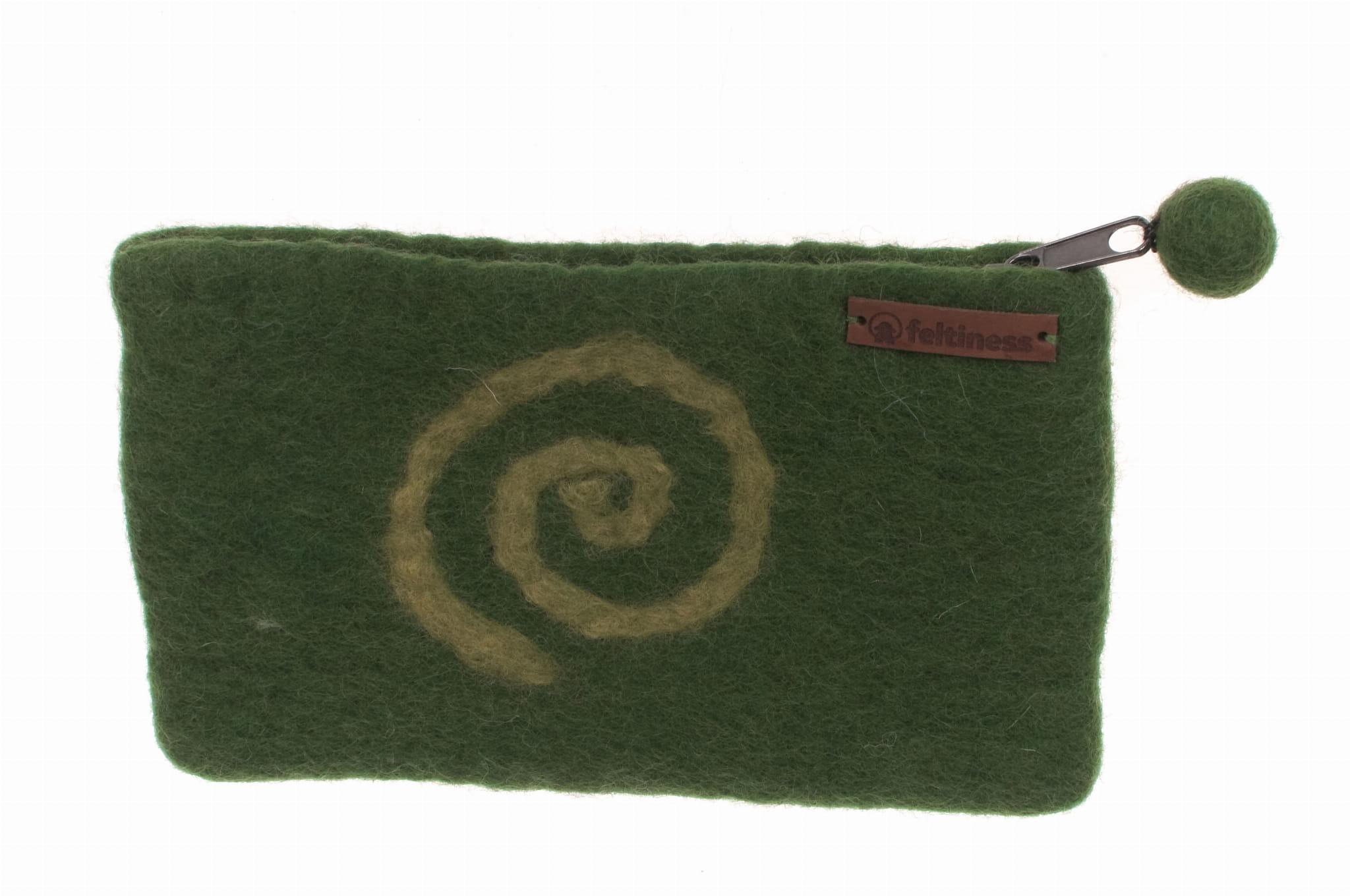 Portfel, piórnik filcowy Zielony