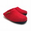 Paputy Czerwone z podeszwą - papcie wełniane