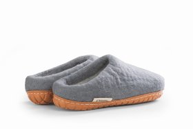 Paputy filcowe chodaki popielate z podeszwą - Feltiness