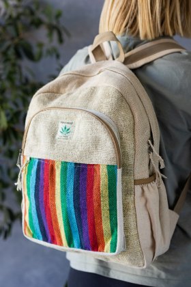 Plecak naturalny Rainbow Striped - Feltiness