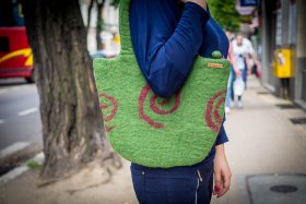 Alternative view of Torebka wełniana Zielona