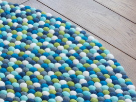 Dywan z filcowych kulek - Morski Błękit - Feltiness