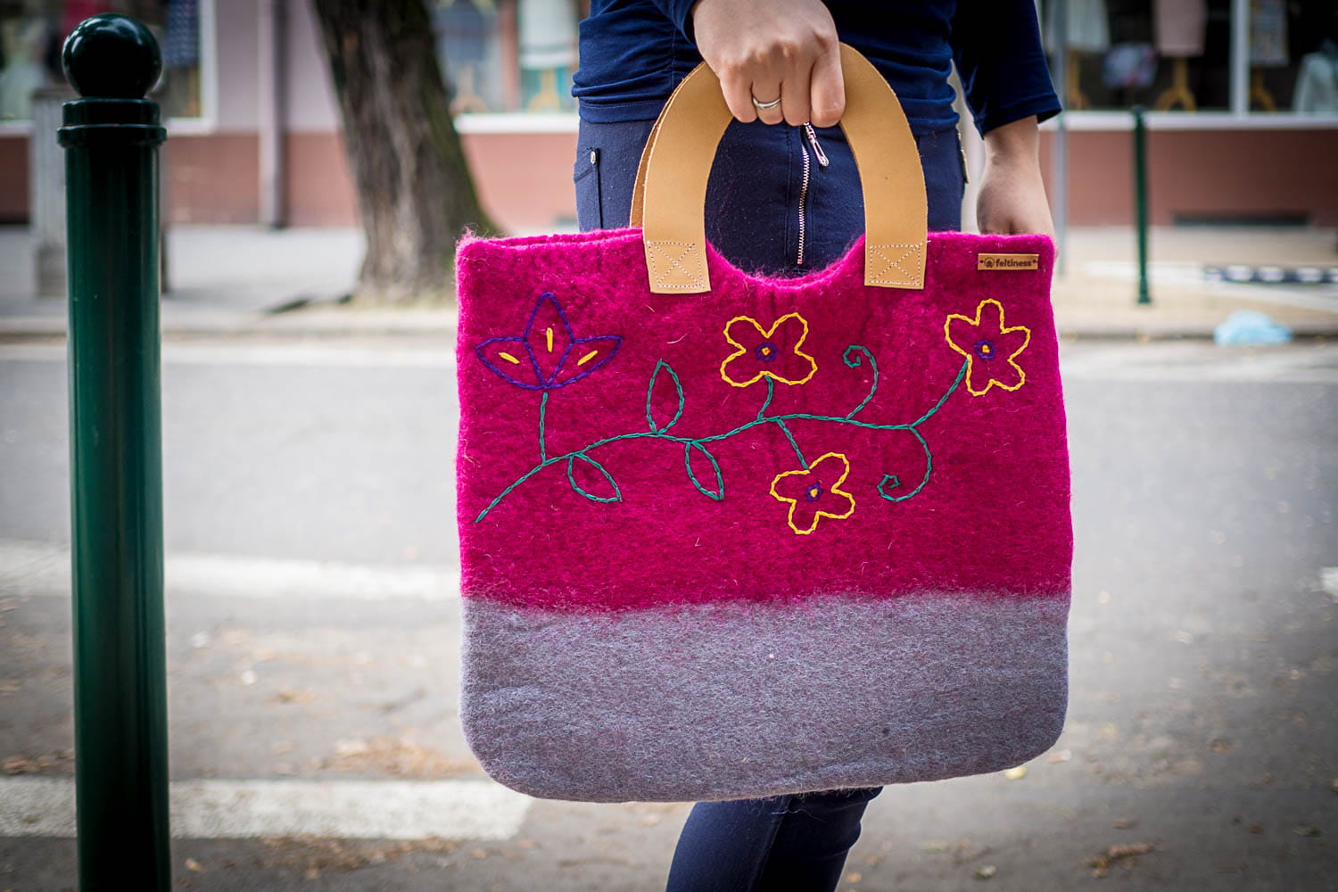 Torebka z filcu Różowa