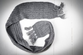 Szal wełniany popielaty - Feltiness