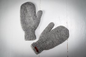 Alternative view of Rękawiczki wełniane jasny popiel