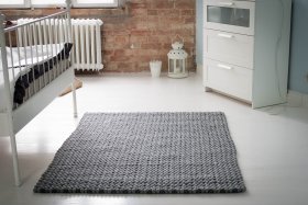 Dywan wełniany Jasny Popiel 200 x 145 cm - Feltiness