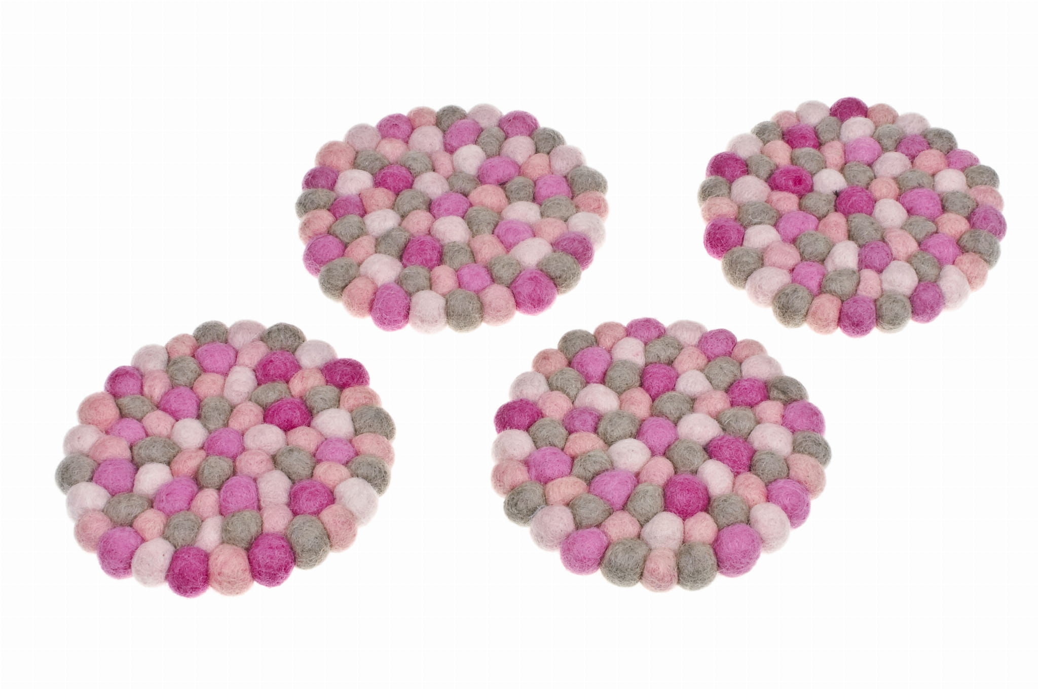 Podkładki wełniane pod kubki Różowe - obrazek 2