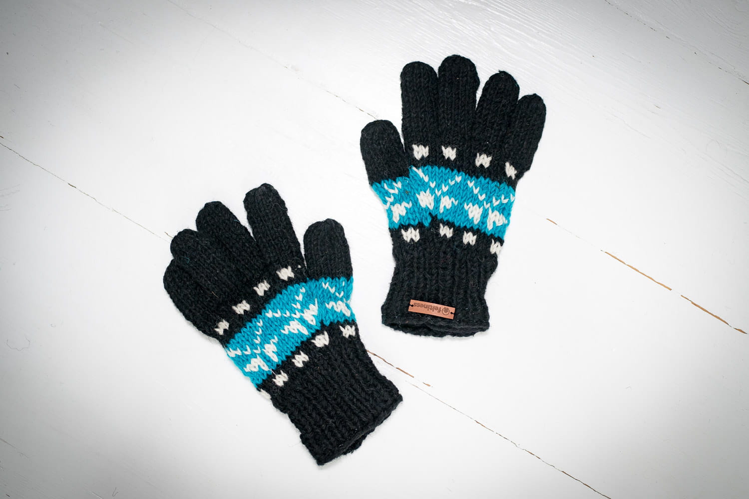 Rękawiczki wełniane granatowe - obrazek 3