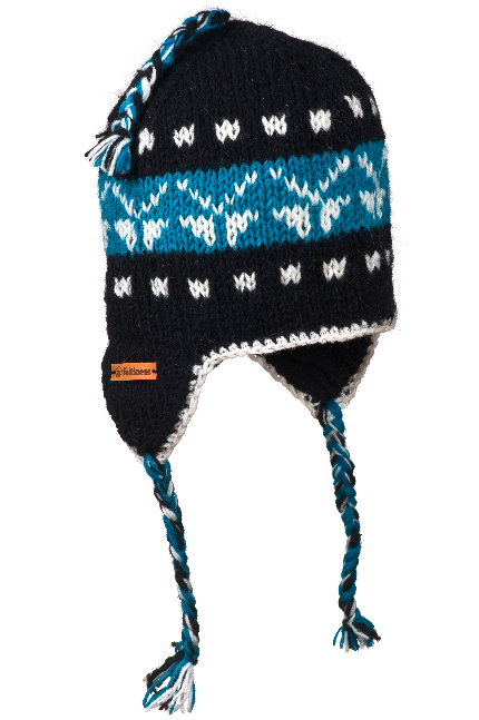 Czapka wełniana z nausznikami granatowa - obrazek 4