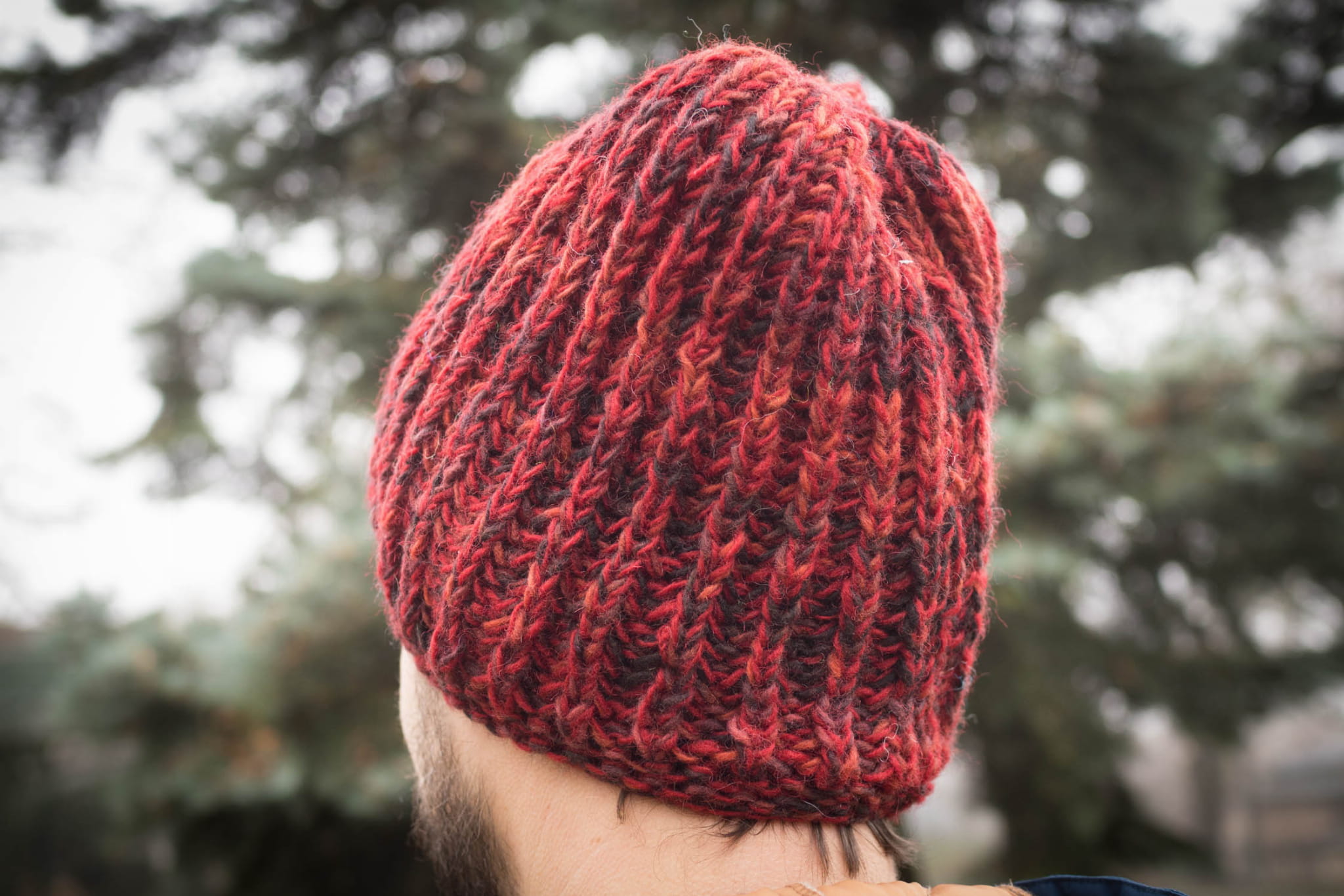 Czapka z wełny bordowa - obrazek 6