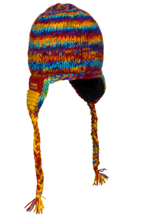 Czapka wełniana z nausznikami melanż - Feltiness