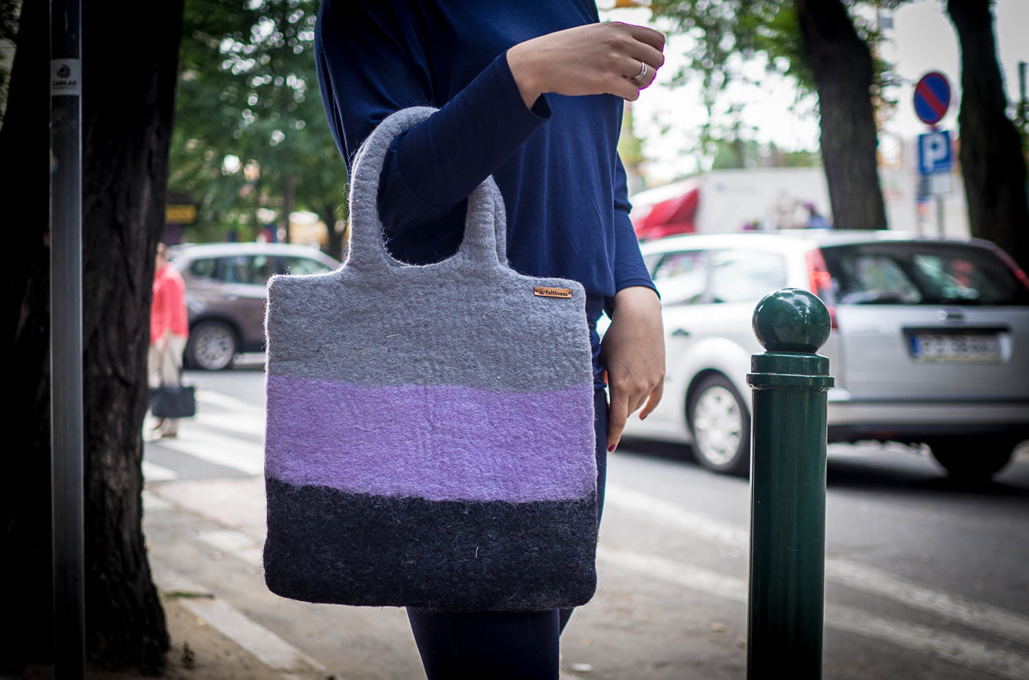 Torba z filcu Fioletowa