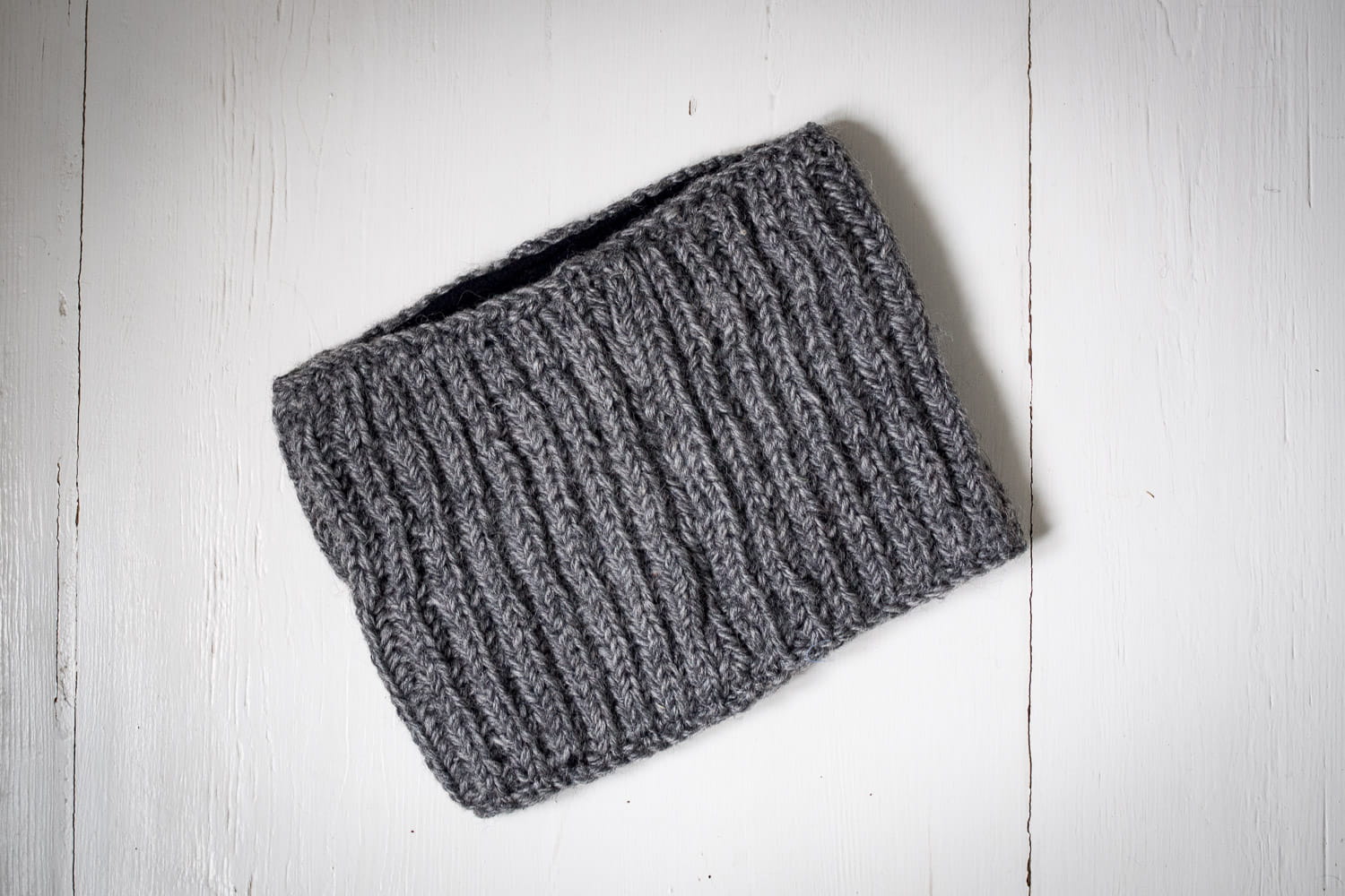 Komin wełniany popielaty - obrazek 2