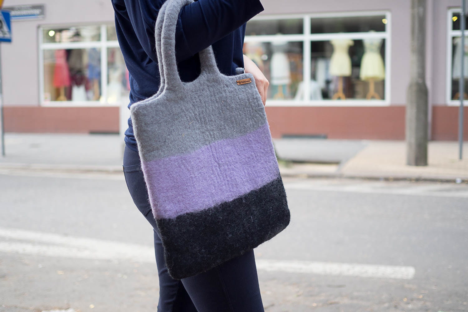 Torba z filcu Fioletowa - obrazek 2