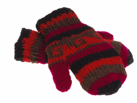 Rękawiczki z wełny bordowe - Feltiness