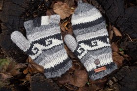 Rękawiczki wełniane z klapką - Feltiness