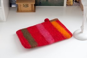 Portfel, piórnik z filcu Czerwony - Feltiness