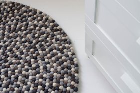 Alternative view of Dywan wełniany z kulek - Delikatny Beż