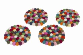 Podstawki wełniane, podkładki pod szklanki Folklor - Feltiness