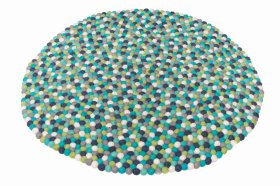 Alternative view of Dywan z filcowych kulek - Morski Błękit