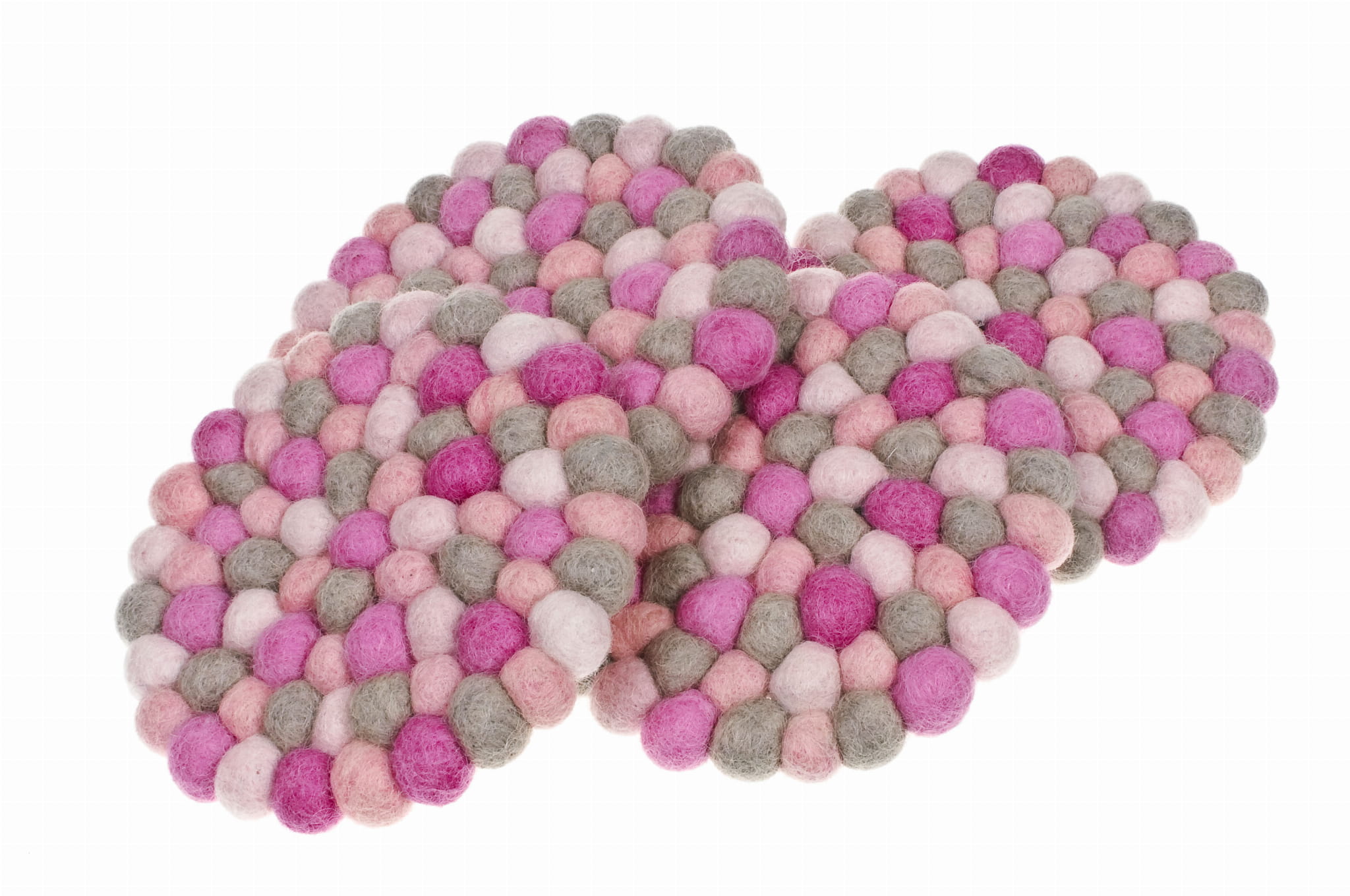 Podkładki wełniane pod kubki Różowe - obrazek 3