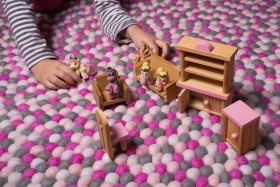 Dywan naturalny wełniany - Pudrowy Róż - Feltiness